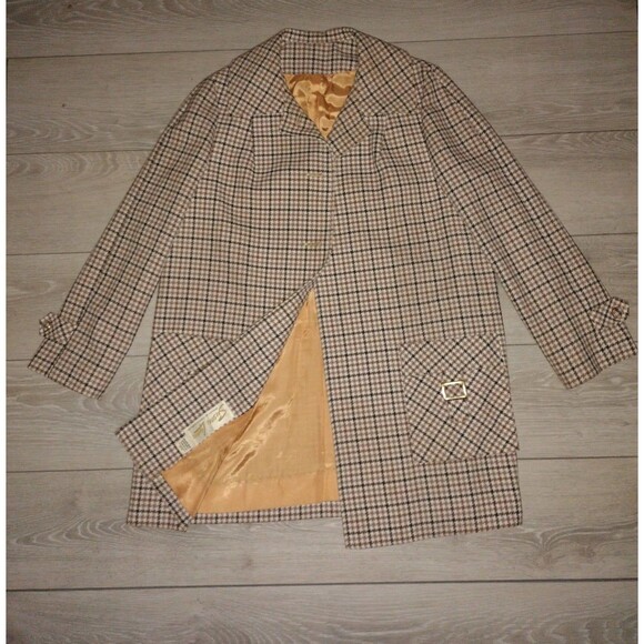 susan lynn Jackets & Blazers - Vintage Susan Lynn Plaid Blazer - Brown Tweed Retro Jacket - Size M